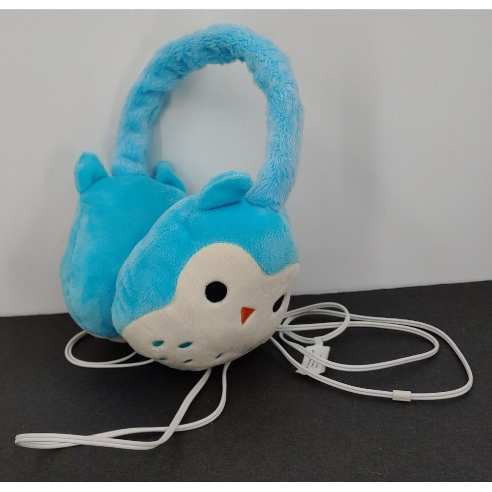 Squishmallow Winston The Owl Blue Adjustable Kids Plush Headphones Works Tested